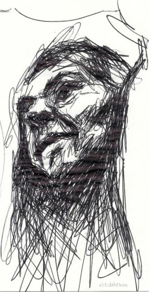 Drawing titled "Croquis" by Edith Bos Boyer (EDITH DONC), Original Artwork, Ballpoint pen