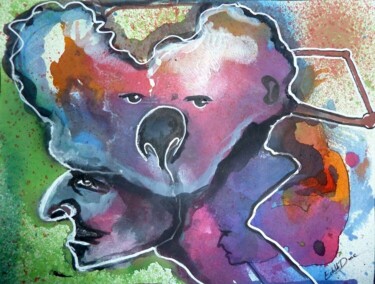 Dessin intitulée "Koala" par Edith Bos Boyer (EDITH DONC), Œuvre d'art originale, Encre