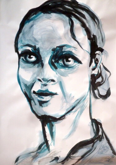 Peinture intitulée "Big eyes" par Edith Bos Boyer (EDITH DONC), Œuvre d'art originale, Acrylique