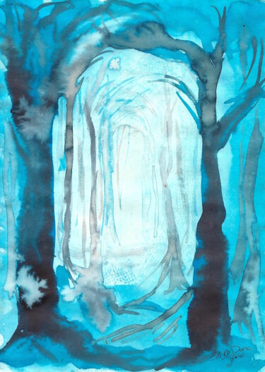 Peinture intitulée "Moment de Rêve II" par Edith Bos Boyer (EDITH DONC), Œuvre d'art originale, Encre