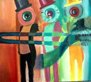 Painting titled "The Residents" by Edith Bos Boyer (EDITH DONC), Original Artwork, Acrylic