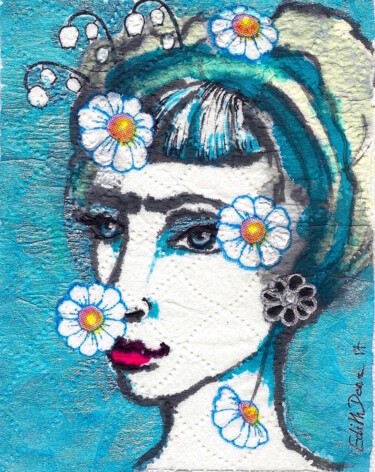 Drawing titled "Marguerite" by Edith Donc, Original Artwork, Ink