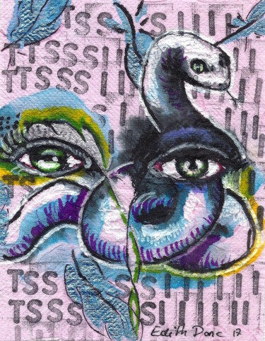 Dessin intitulée "Ttsssiiiii..." par Edith Donc, Œuvre d'art originale, Encre