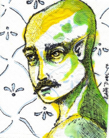 Disegno intitolato "Marcel" da Edith Donc, Opera d'arte originale, Inchiostro
