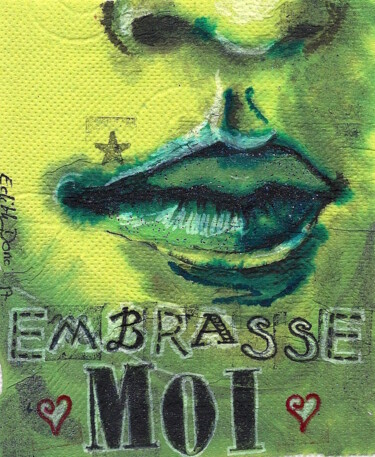 Dibujo titulada "Embrasse moi" por Edith Donc, Obra de arte original, Tinta