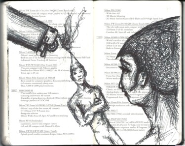 Dessin intitulée "La mèche" par Edith Donc, Œuvre d'art originale, Stylo à bille
