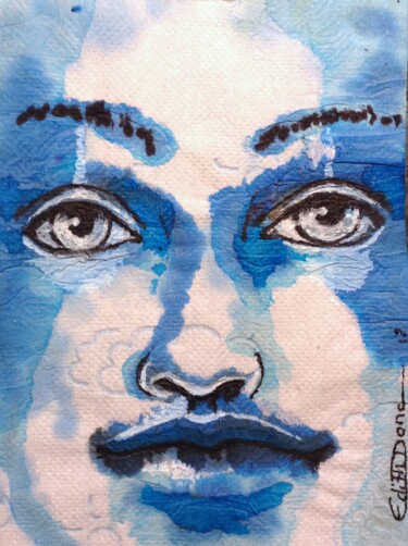 Drawing titled "Blues" by Edith Donc, Original Artwork, Ink