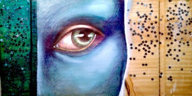 Peinture intitulée "Avatar?" par Edith Donc, Œuvre d'art originale, Encre