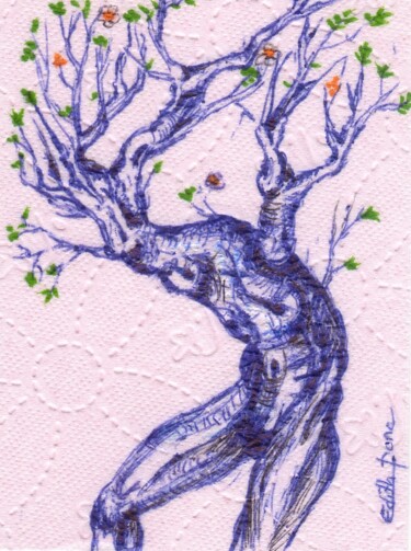 Desenho intitulada "L'homme tronc" por Edith Donc, Obras de arte originais, Canetac de aerossol