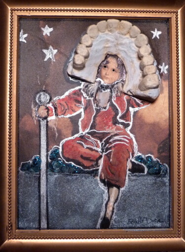 Collagen mit dem Titel "Petit prince" von Edith Donc, Original-Kunstwerk, Collagen