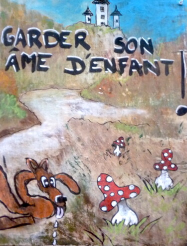 Malerei mit dem Titel "Âme d'enfant" von Edith Donc, Original-Kunstwerk, Acryl