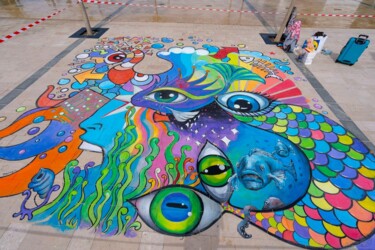 "Street Art La Londe" başlıklı Tablo Edith Donc tarafından, Orijinal sanat, Guaş boya