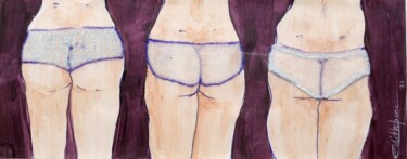 Dessin intitulée "Les copines" par Edith Donc, Œuvre d'art originale, Pigments