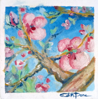 Картина под названием "Cerisier" - Edith Donc, Подлинное произведение искусства, Масло