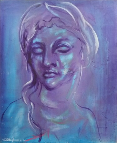 Schilderij getiteld "Venus moderne" door Edith Donc, Origineel Kunstwerk, Acryl Gemonteerd op Frame voor houten brancard