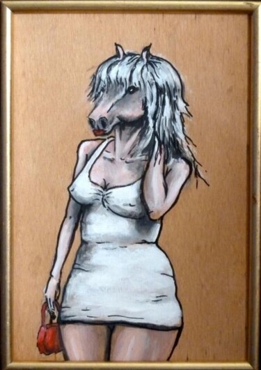 Peinture intitulée "J'lui ment" par Edith Donc, Œuvre d'art originale, Acrylique