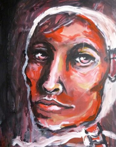 Peinture intitulée "Masque 1" par Edith Donc, Œuvre d'art originale, Acrylique