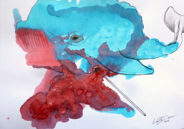 「Vive  Sea Shepherd!」というタイトルの描画 Edith Doncによって, オリジナルのアートワーク, インク
