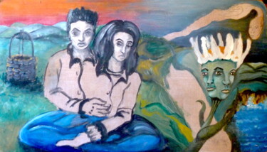 Peinture intitulée "Dualité" par Edith Donc, Œuvre d'art originale, Acrylique