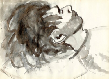 Zeichnungen mit dem Titel "Le repos" von Edith Donc, Original-Kunstwerk, Tinte