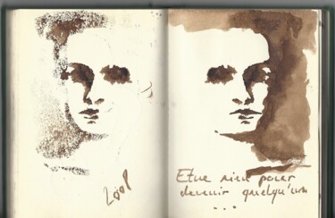 Zeichnungen mit dem Titel "Etre rien" von Edith Donc, Original-Kunstwerk, Tinte