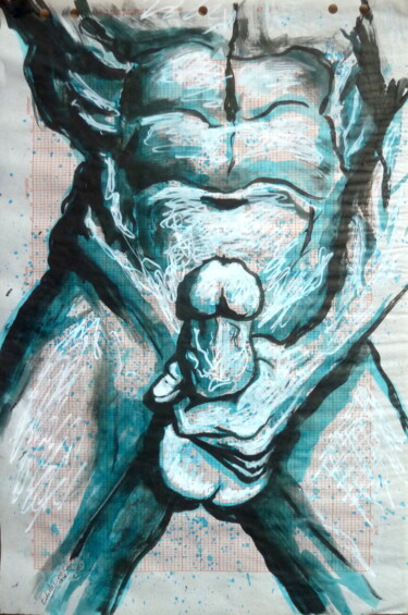 Σχέδιο με τίτλο "Douglas" από Edith Donc, Αυθεντικά έργα τέχνης, Μελάνι