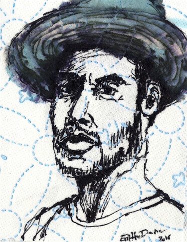 Drawing titled "Miguel" by Edith Donc, Original Artwork, Ink