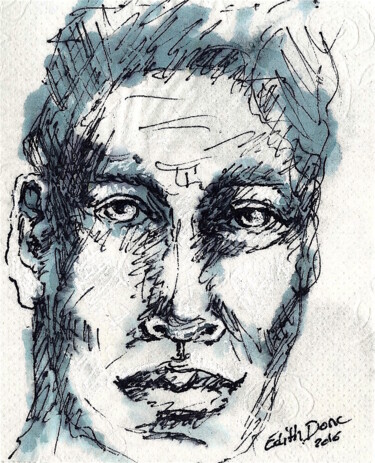 Drawing titled "Ben" by Edith Donc, Original Artwork, Ink