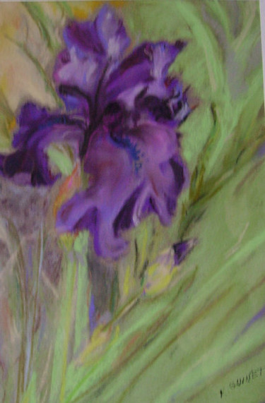 Painting titled "Iris" by Edith Guinet, Original Artwork