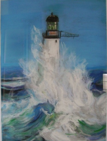 Pittura intitolato "Le phare" da Edith Guinet, Opera d'arte originale