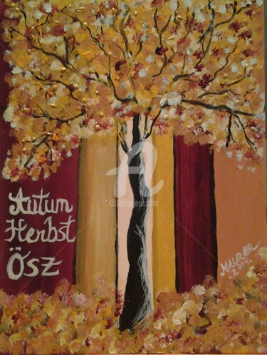 Painting titled "AUTUMN IS COMING" by Edith Maurer, Original Artwork, Acrylic