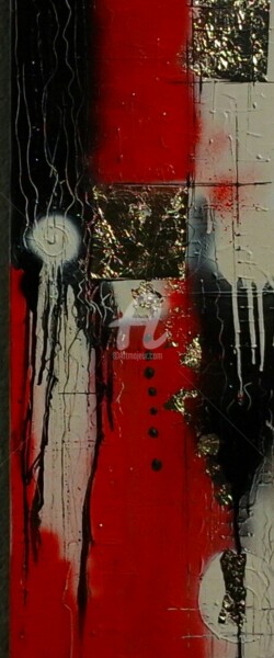 Malerei mit dem Titel "Schwarz,Rot,Weiß 1…" von Edith Maurer, Original-Kunstwerk