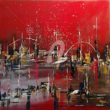 Painting titled "CITY 1" by Edith Maurer, Original Artwork, Acrylic