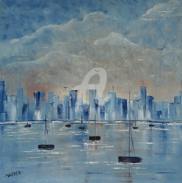 Painting titled "HAFENSTADT - PORT D…" by Edith Maurer, Original Artwork, Acrylic