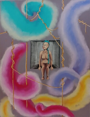 图画 标题为“La boîte” 由Edith Stenven, 原创艺术品, 粉彩