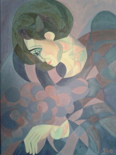 Painting titled "SORROW" by Edith Stütz, Original Artwork, Acrylic