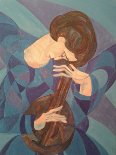 Schilderij getiteld "MUSICIAN" door Edith Stütz, Origineel Kunstwerk, Acryl