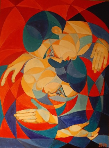 Peinture intitulée "LIEBESPAAR" par Edith Stütz, Œuvre d'art originale, Acrylique