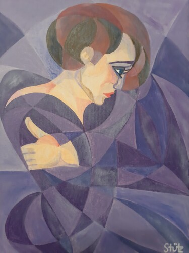 Painting titled "ALLEIN" by Edith Stütz, Original Artwork, Acrylic