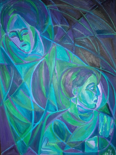Painting titled "MOTHER AND CHILD" by Edith Stütz, Original Artwork, Oil
