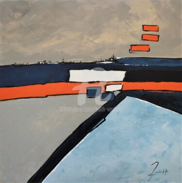 Malarstwo zatytułowany „Horizon Maritime” autorstwa Edith Verdickt, Oryginalna praca, Akryl