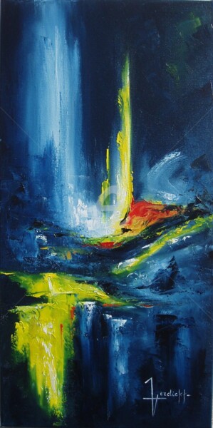 Painting titled "A l'infini" by Edith Verdickt, Original Artwork, Oil
