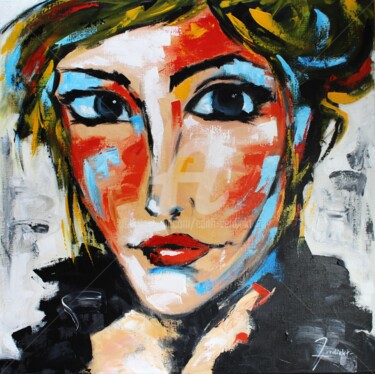 Peinture intitulée "Un Regard" par Edith Verdickt, Œuvre d'art originale, Acrylique