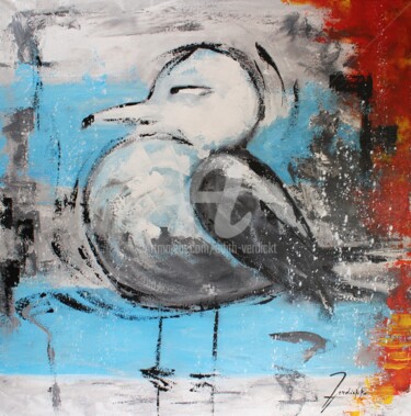 Malerei mit dem Titel "La Mouette" von Edith Verdickt, Original-Kunstwerk, Acryl