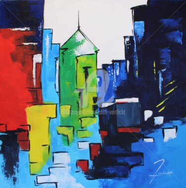 Peinture intitulée "Ambiance Urbaine III" par Edith Verdickt, Œuvre d'art originale, Acrylique