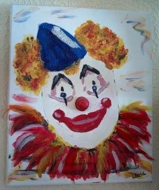 Painting titled "CLOWN" by Edith Boulet, Original Artwork