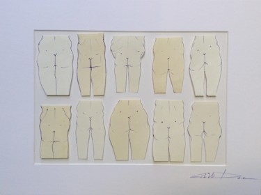 Tout nu et pas bronzé Dessin intitulée "Tout nu et pas bron…" par Edith Donc, Œuvre d'art originale, Stylo à bille
