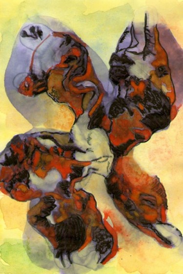 Pintura titulada "Trazando lazos 7" por Edith Fiamingo, Obra de arte original, Oleo