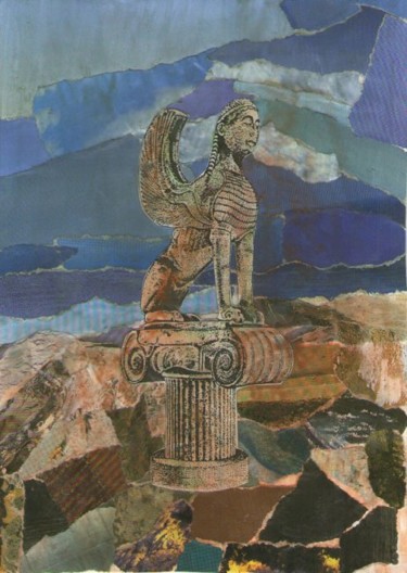 Pintura titulada "Símbolos de Grecia 4" por Edith Fiamingo, Obra de arte original