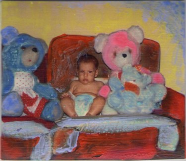 Collages titulada "Rodeado de osos 83,…" por Edith Fiamingo, Obra de arte original